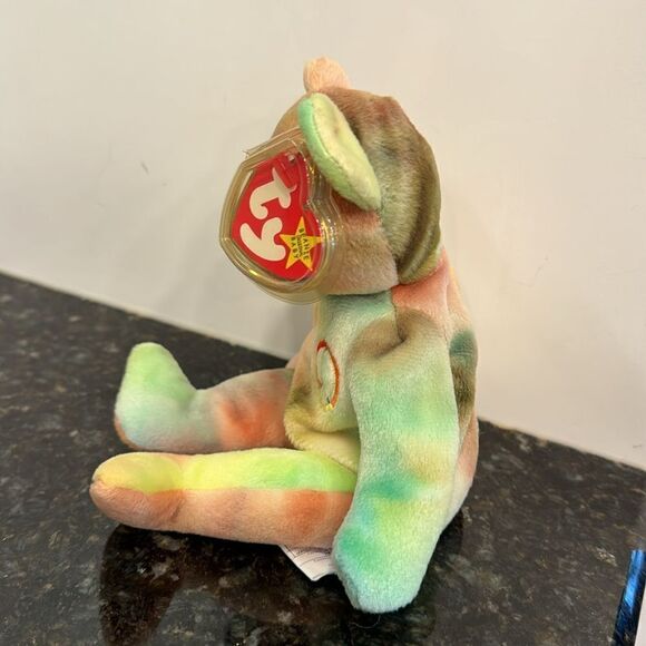 Ty Beanie Baby Peace Bear 1996 Tie Dye Original 4053 OLD Style Tag Rare - Picture 3 of 9